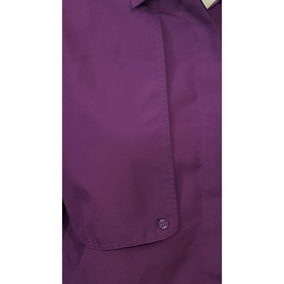 Vintage Diane Von Furstenberg Blouse Size M Button Down Long Sleeve Shirt Purple - Picture 7 of 10